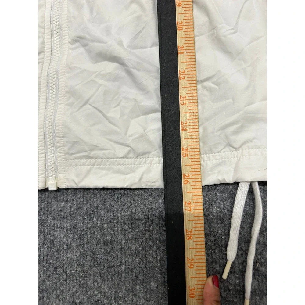 Nike Jacket Womens Size M White Full Zip Hooded Windbreaker Athletic Mesh Lined